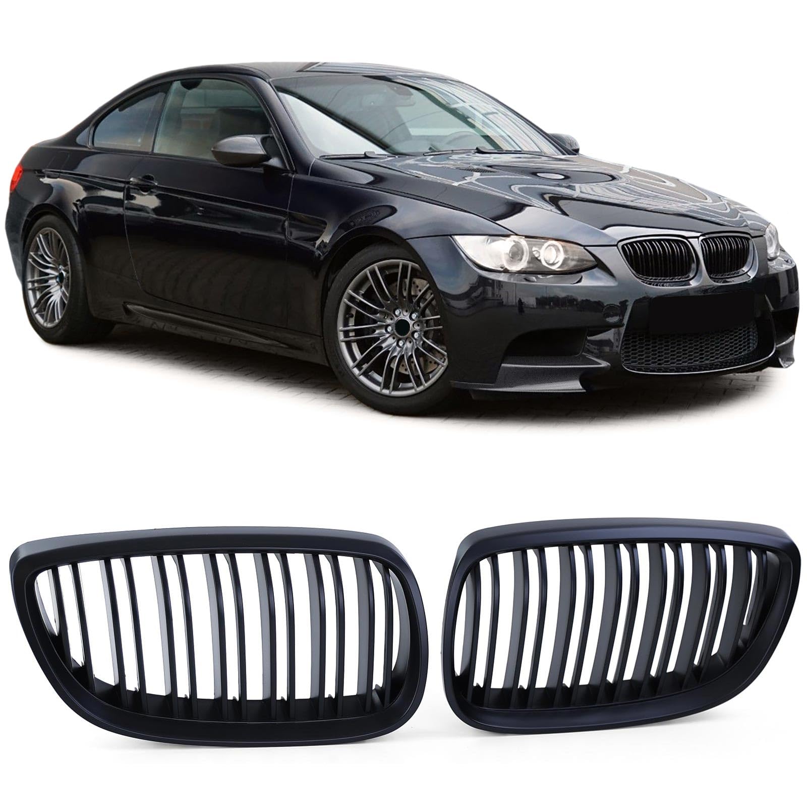 Doppelsteg Kühlergrill Performance Schwarz für 3er BMW E92 E93 2005-2010