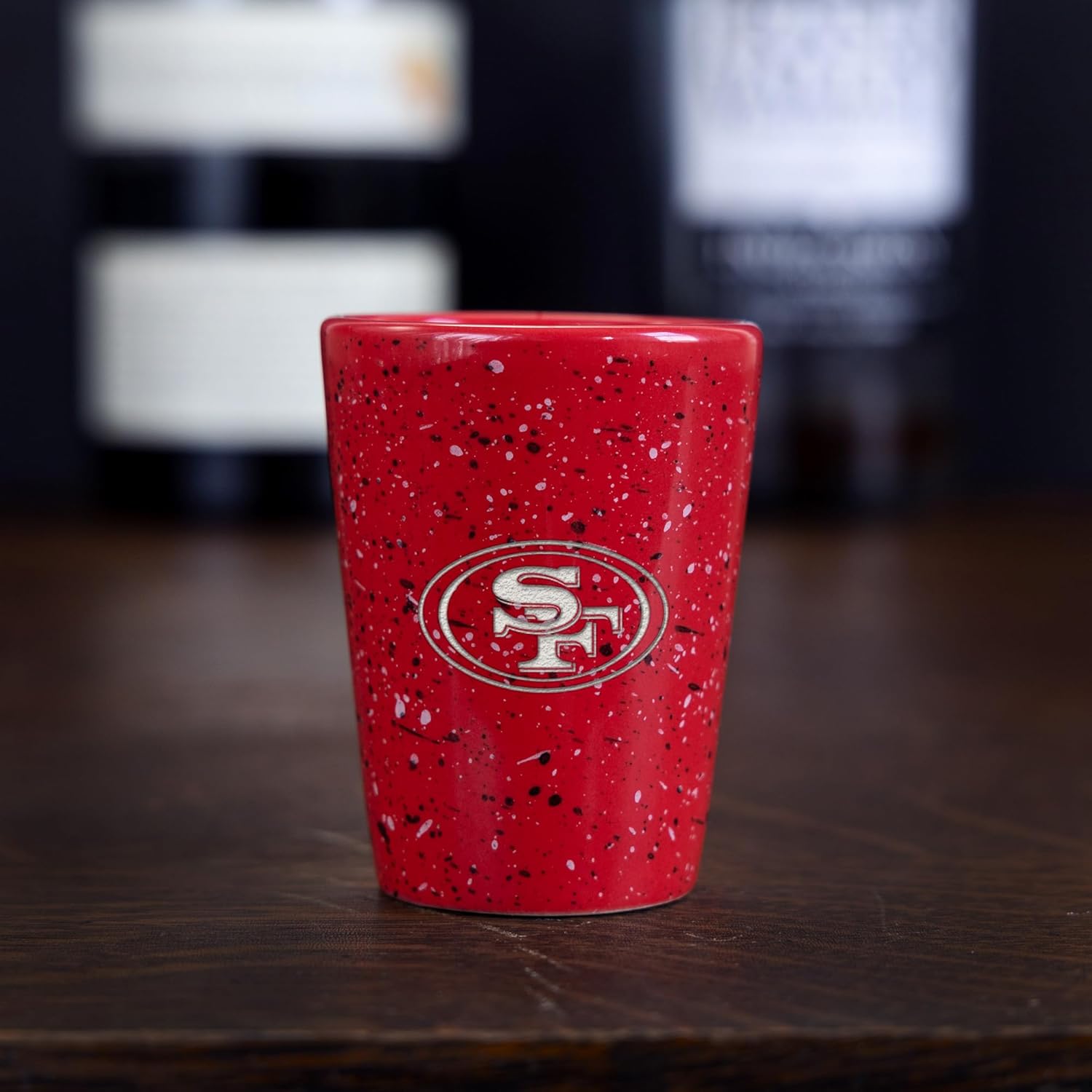 Rico Industries NFL Football Primary OR Wordmark Logo 2oz Ceramic Shot Glass for Fans, Laser Engraved In Team Color Single Shot Glass - Image 2