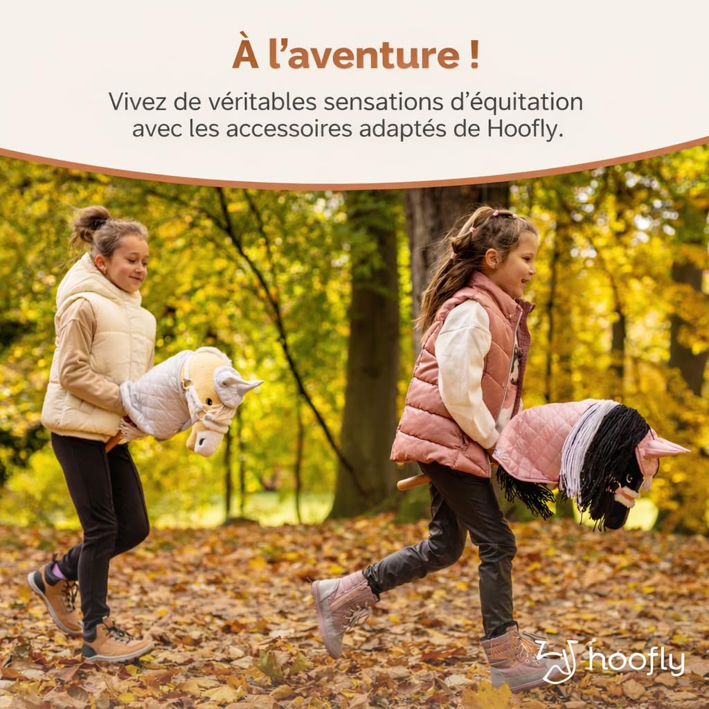 Grand Cheval à Bâton Hobby Horse Beige Haflinger A3 pour Enfants avec Tige à visser