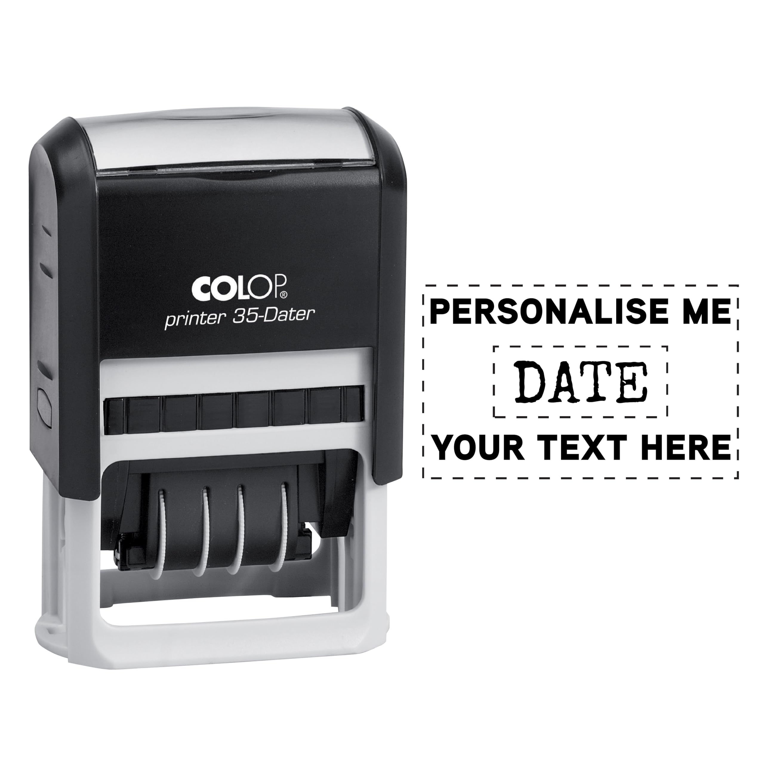 Premium Personalised Custom Made Self-Inking Date Stamp - for Office Business and Home (30mm x 50mm)