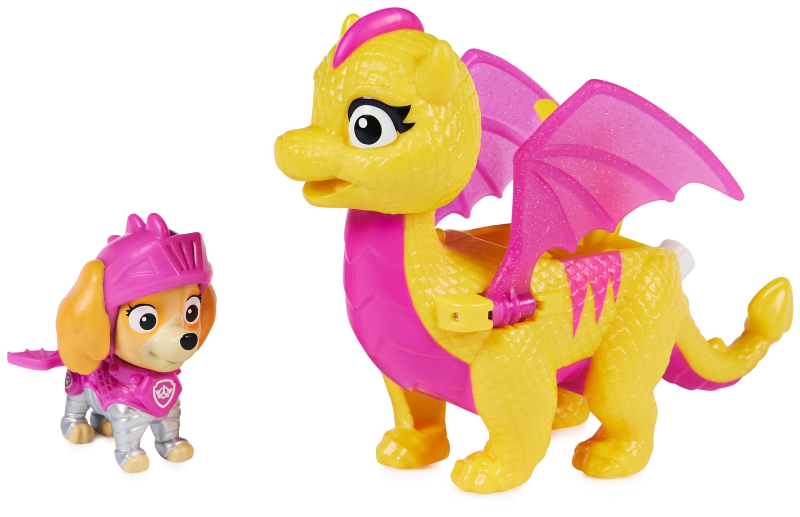 PAW PATROL, Rescue Knights Hero Pups Actionfiguren-Set mit 1 Welpenfigur und 1 Drachenfigur, Spielzeug geeignet für Kinder ab 3 Jahren