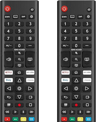Paquete de 2 controles remotos universales para LG Smart TV de repuesto, compatible con todos los modelos LG LCD LED OLED UHD HDTV 3D 4K Smart TV -