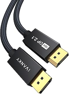 iVANKY 16K Displayport ケーブル 2.1規格【DPケーブル 3M】16K@60Hz/8K@60Hz 4K@240Hz/165Hz/144Hz,ディスプレイポート ケーブル 最大40Gbpsハイスピード、DSC/HDR/ 1.2a / FreeSync&G-Syncなどに対応 DP 2.1ケーブル Displayport 2.1