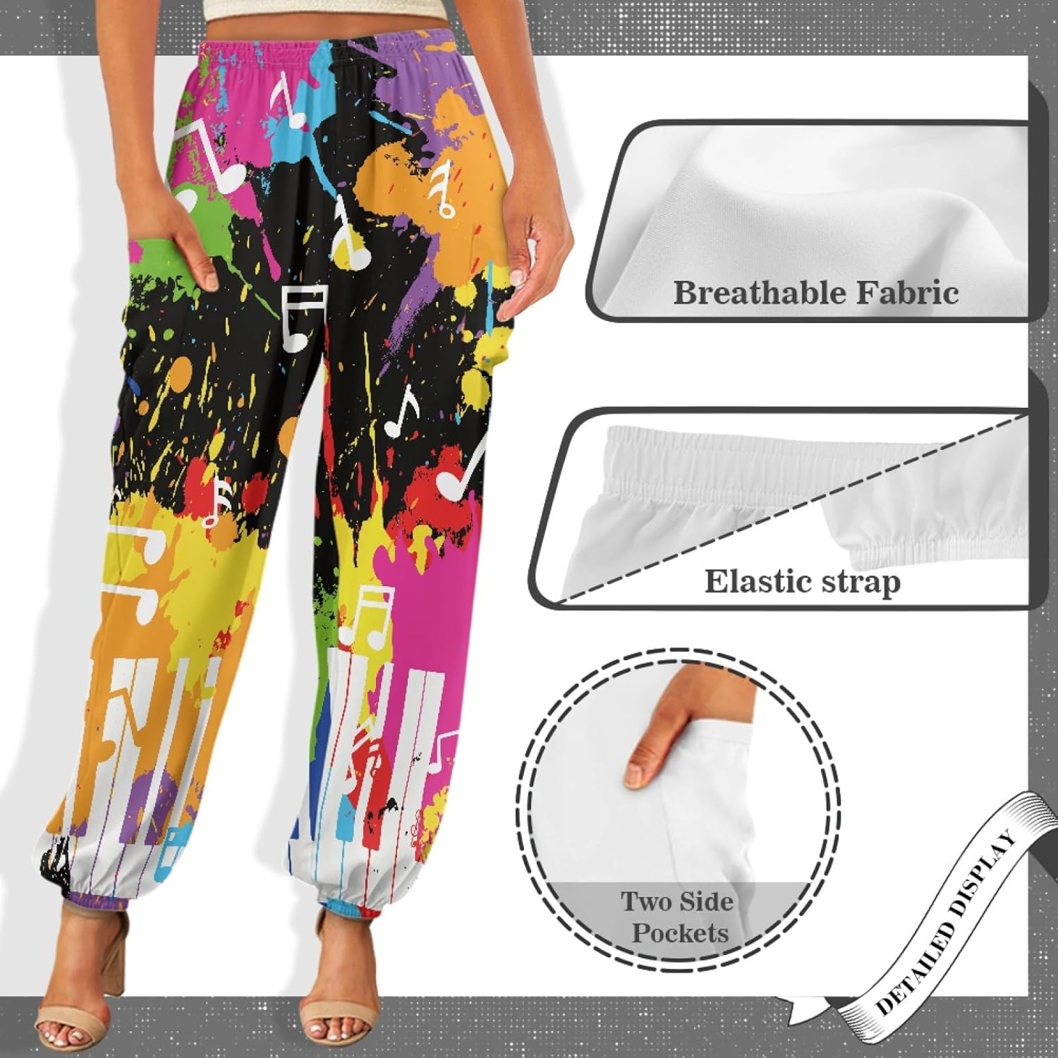 Forchrinse Galaxy Starry Space Wide Leg Pants for Women High Waist Palazzo Lightweight Yoga Joggers Harem Pants Plus Size
