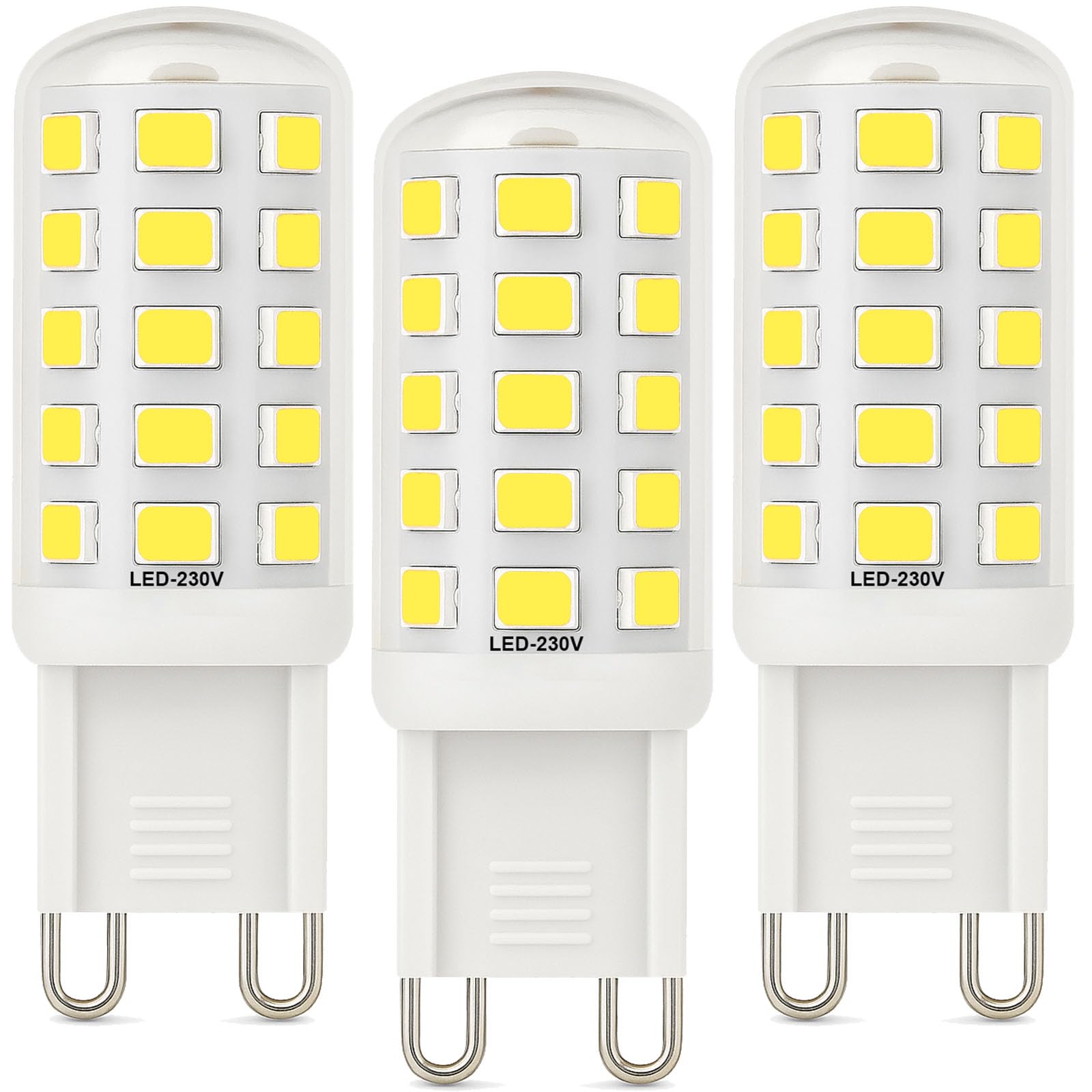 Brantoo 3W G9 LED Bulbs Cool White 6000K 580LM–Equivalent to 40W Halogen, Flicker-Free Capsule Bulbs for Home Lighting – GU9 LED Light Bulbs Non-Dimmable, 220–240V, Pack of 3 — image 1