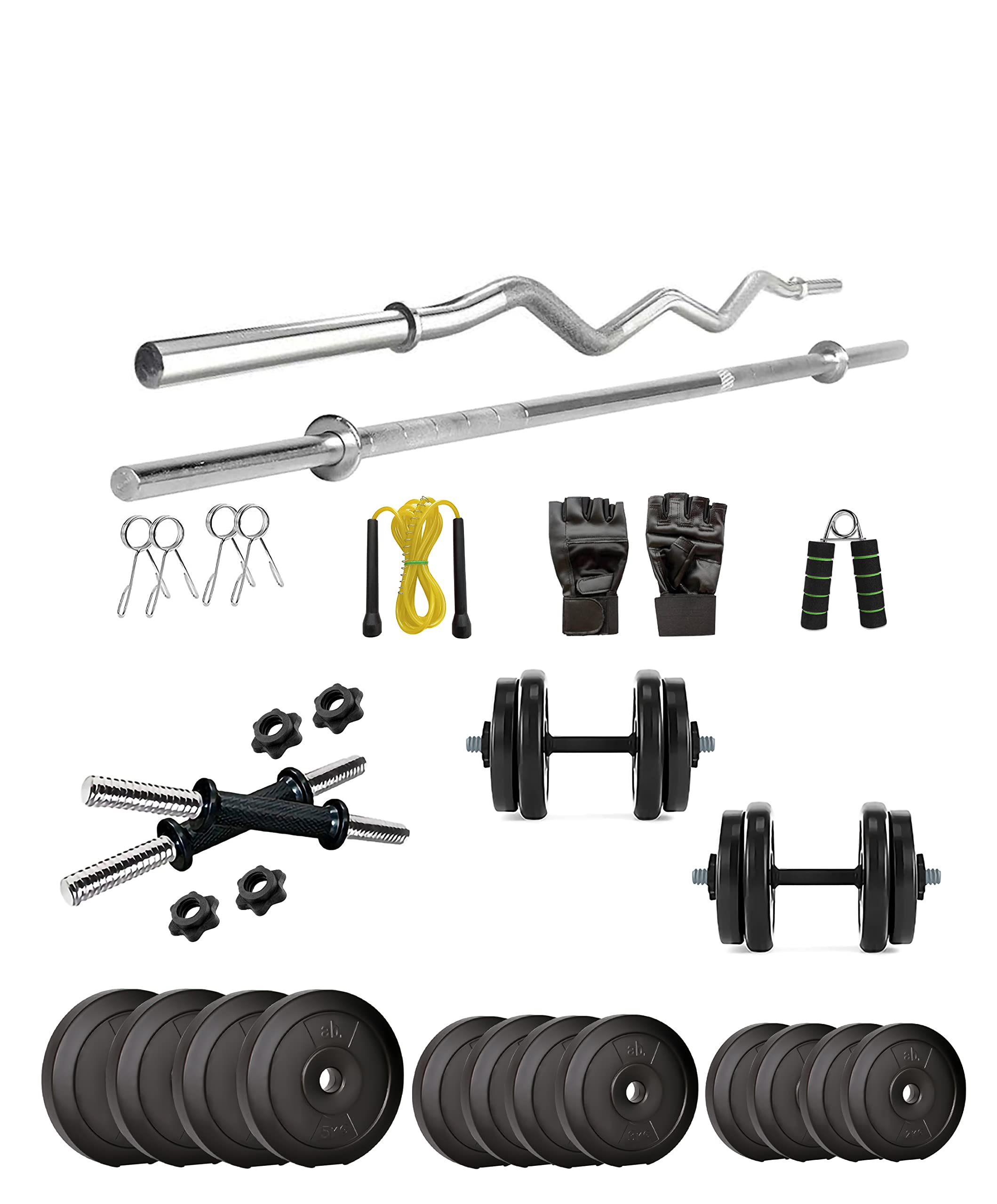anythingbasic. PVC 40 Kg Home Gym Adjustable Set with One 3 Ft Curl + One 5 Ft Plain and One Pair Dumbbell Rods, Black (B09N79KJRQ) Amazon Price History, Amazon Price Tracker