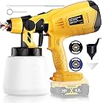 Brushless Cordless Paint Sprayer for Dewalt 20V Battery(Battery Not Included) 150 Din/s Viscosity,1000ml/min High Flow,Electric Spray Paint Gun for for House Painting