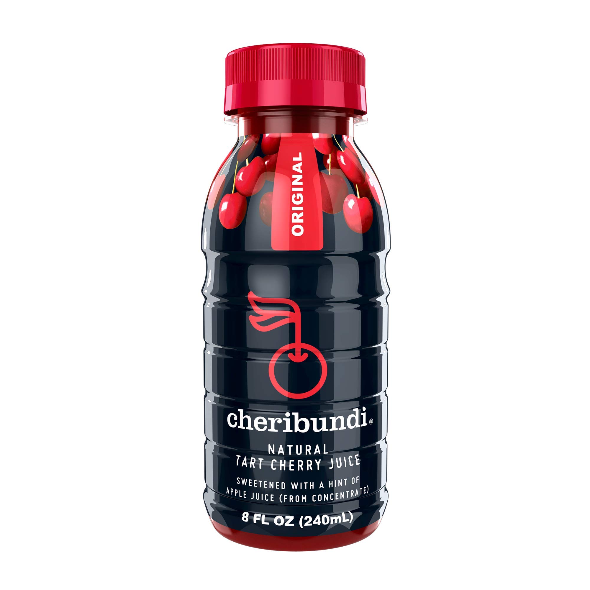 Cheribundi PURE Tart Cherry Juice (Pack of 12) and Cheribundi ORIGINAL Tart Cherry Juice Lightly Sweetened with Apple Juice