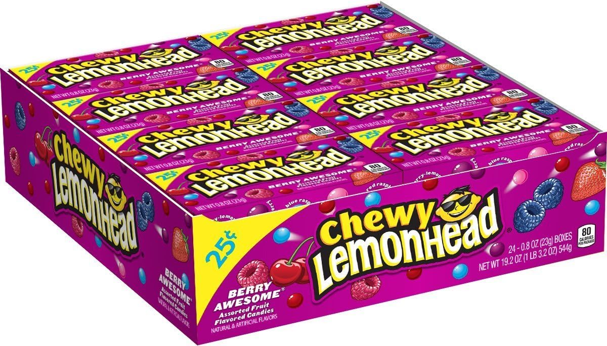 Lemonhead Chewy Berry Awesome, 0.8 Ounce Box, Pack of 24