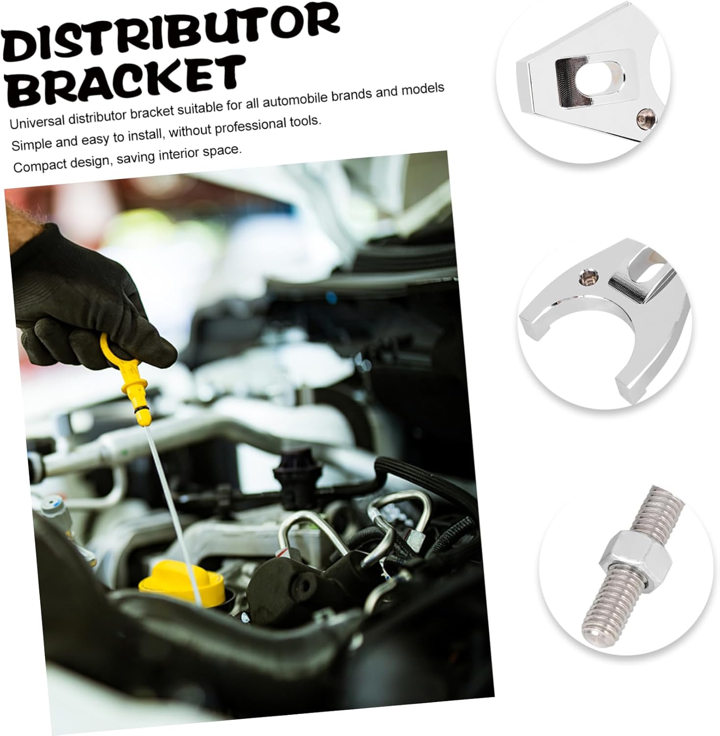 5pcs Aluminum Distributor Clamp for Automotive Applications Easy Installation Car Hold-Down Bracket Compatible Vehicle Models