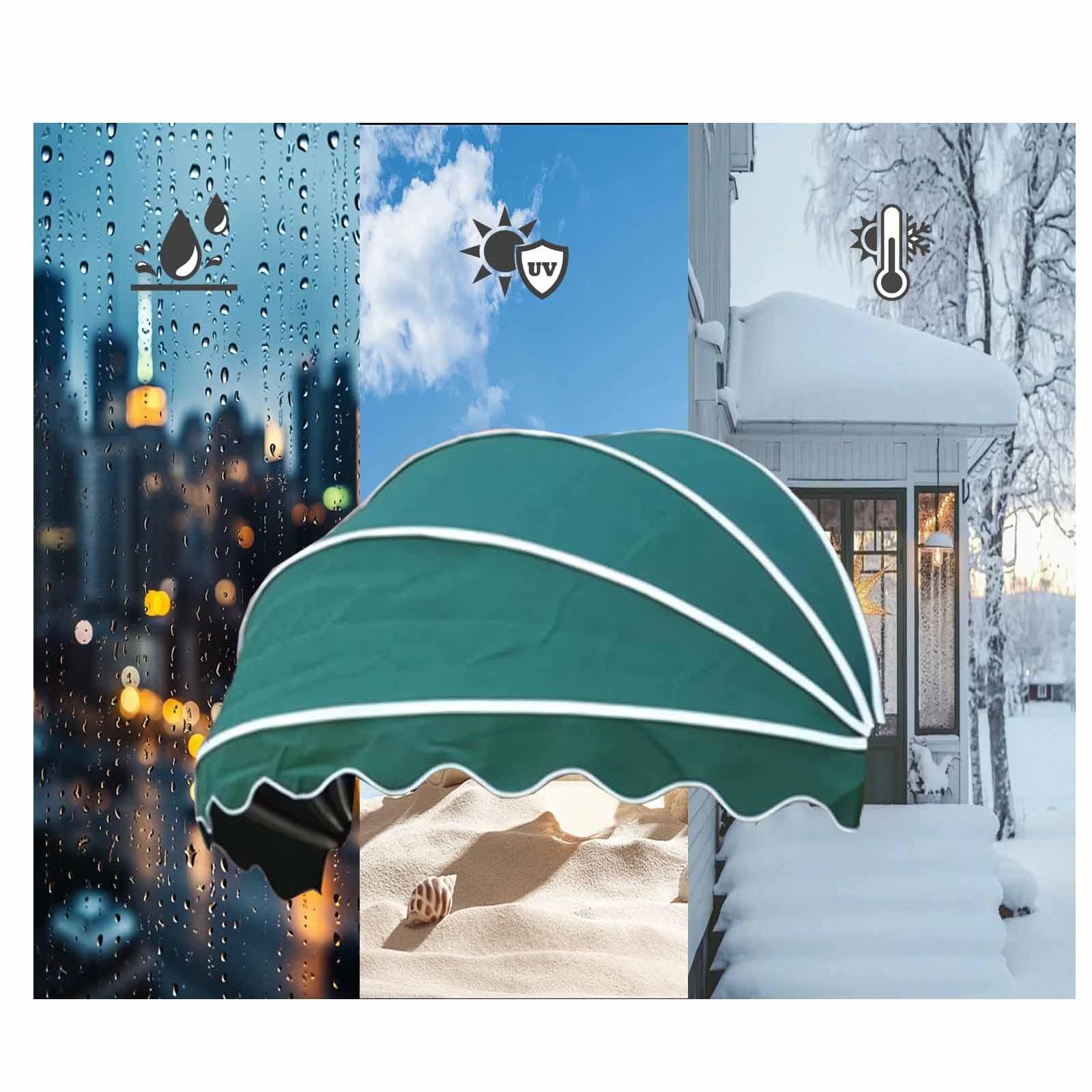 Toldo hemisférico plegable con marco galvanizado para puertas y ventanas