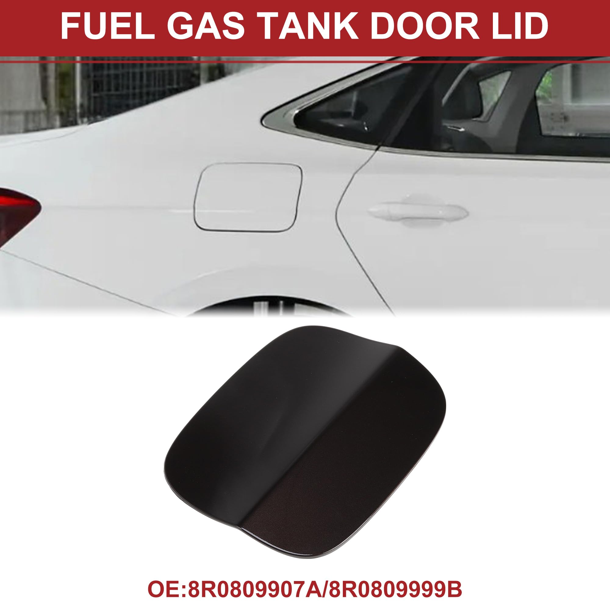 ACROPIX Fuel Tank Door Cap for Audi Q5 2010-2018 Fuel Filler Flap Cover Clip Type No.8R0809907A/8R0809999B Brown ABS Fuel Filler Door Gas Cap