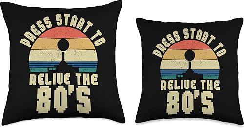 Miniatura 3 de Retro Vintage 80s Arcade Nostalgia Pixel Art Video Games Throw Pillow