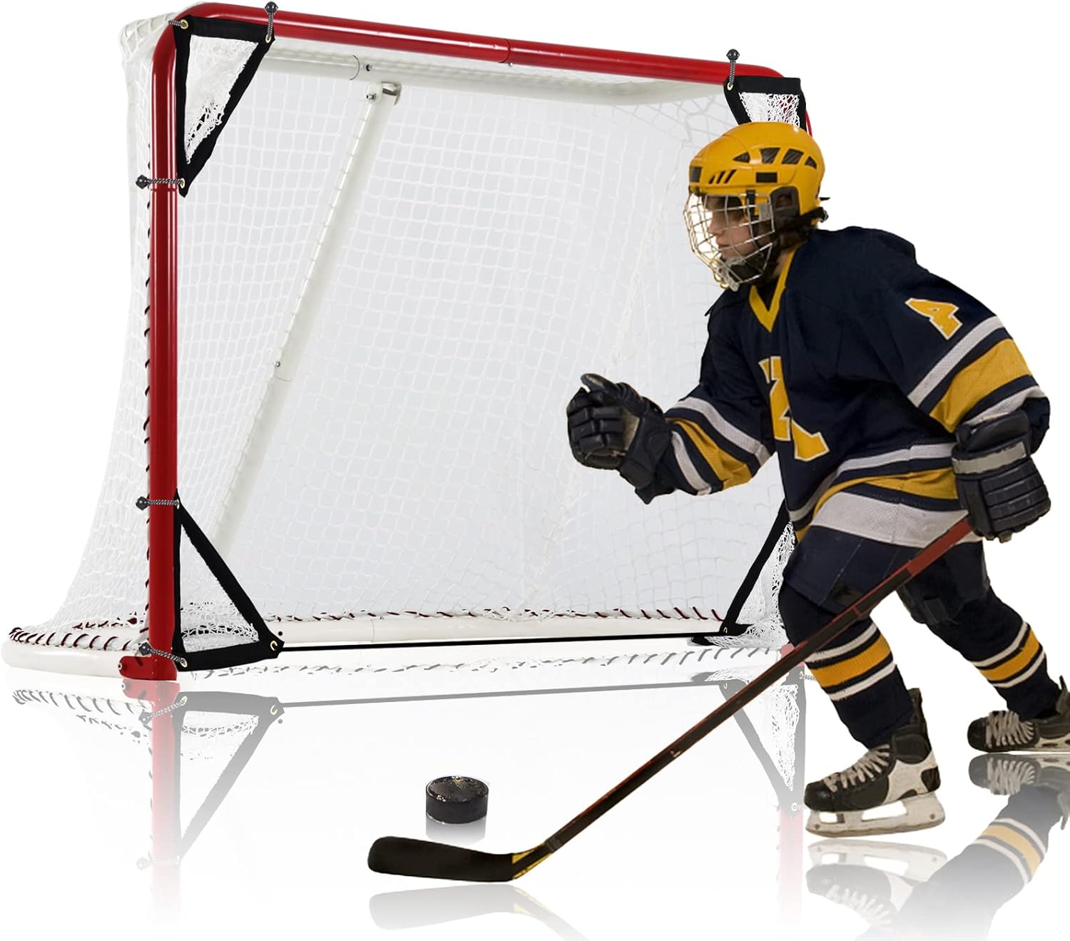 Hockey Goal,Ice Hockey Goal,Street Hockey Goal Set,6' x 4' Hockey Net Set,Ice Hockey Net with Folding Steel Frame and Target : Sports & Outdoors