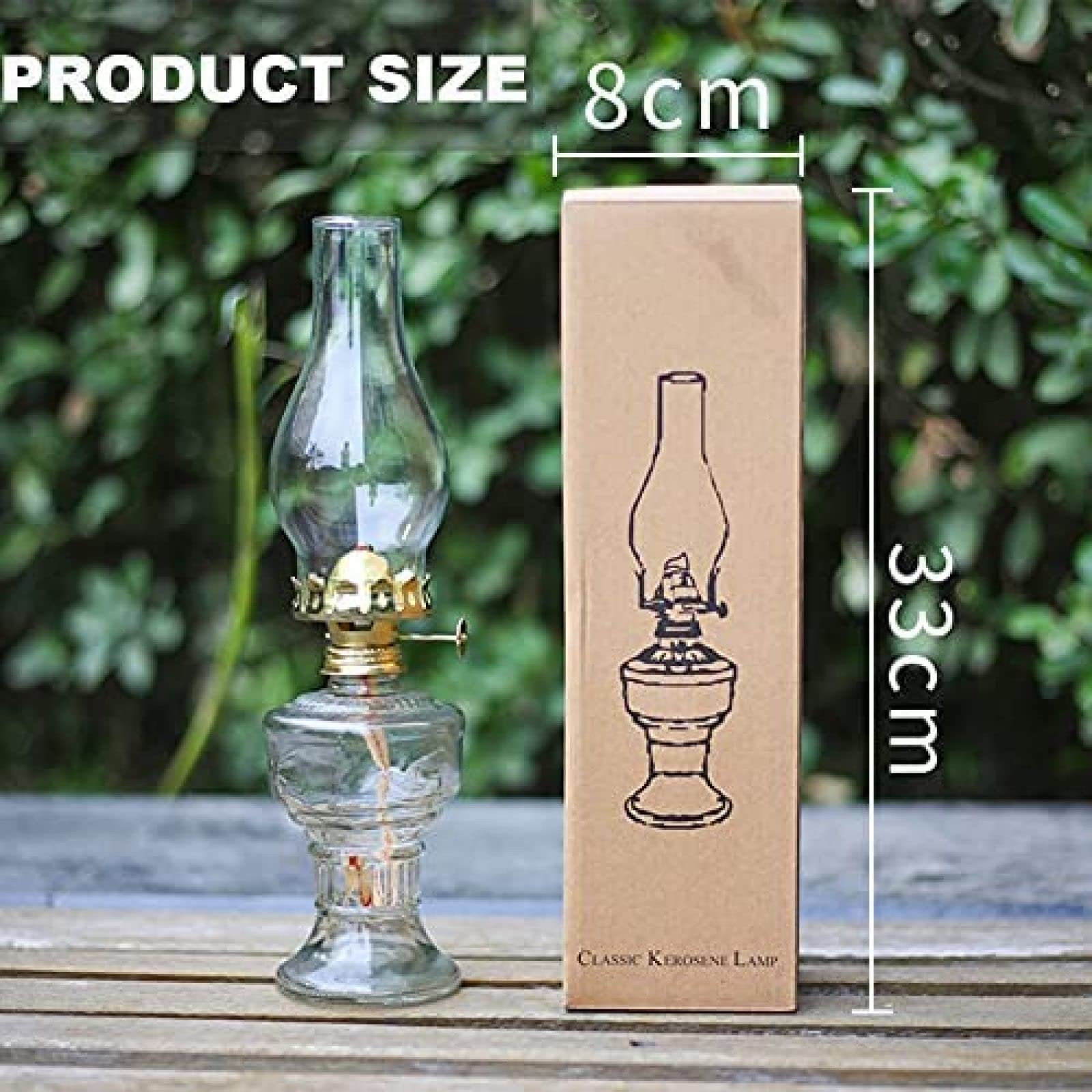 Ser de 2 Verre Clair Huile Kérosène Lampe à Huile Lampe à Huile Lanterne Huile Lanterne Lampe