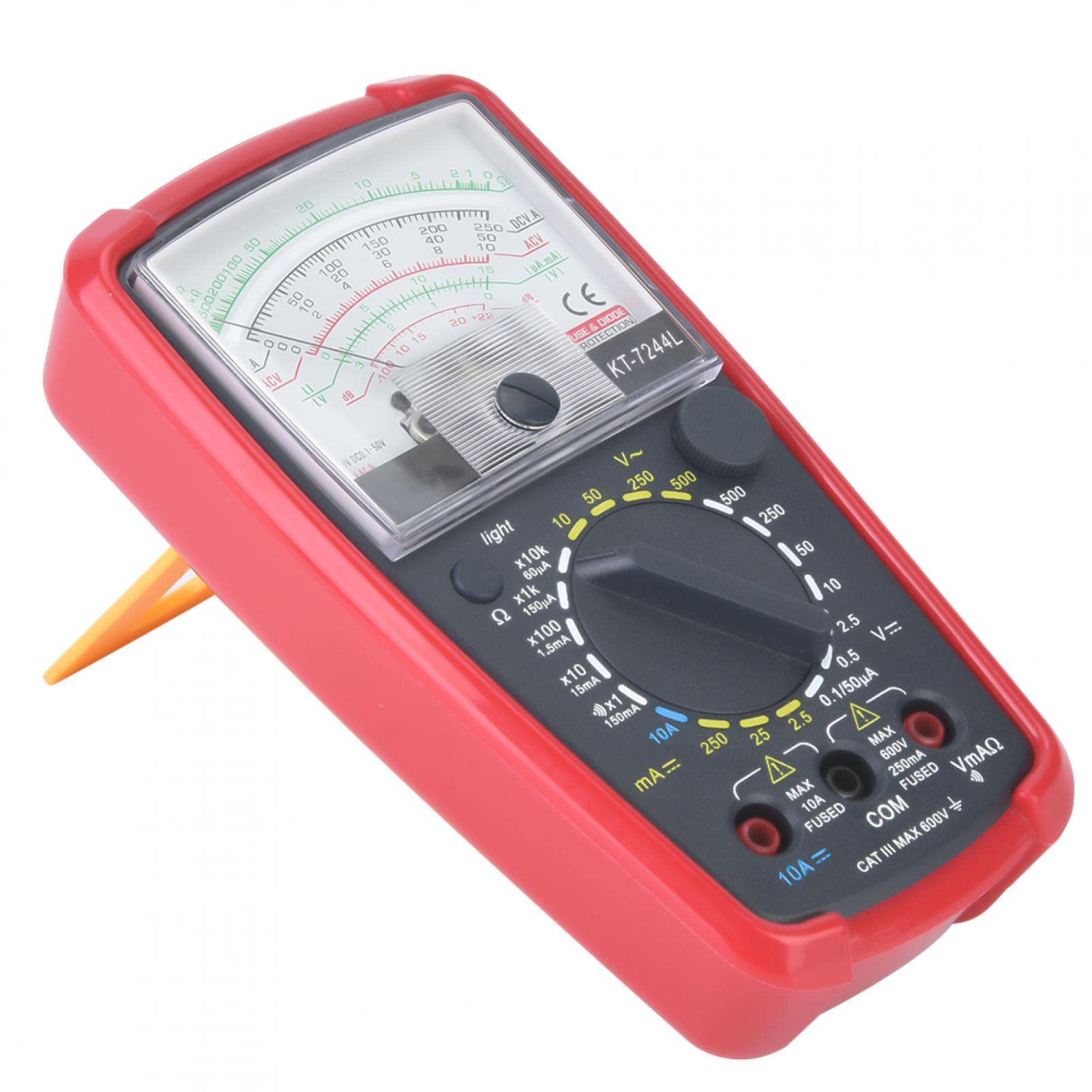 Tyenaza Multimetro KT7244L, multimetro analogico Tester Multifunzione ad Alta sensibilità Tester di precisione Portatile a Doppia Gamma Multimetro analogico Portatile Professionale