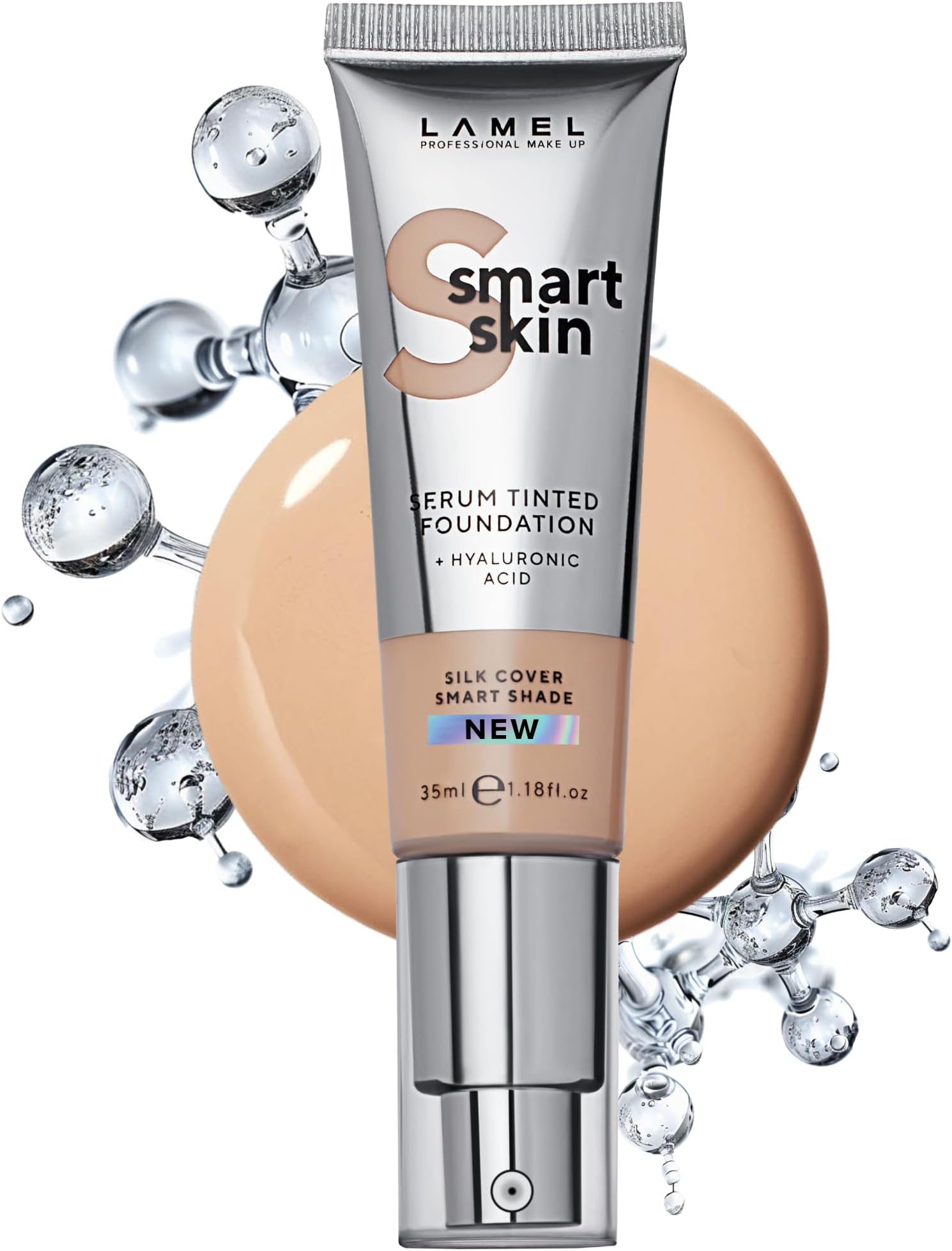 Lamel- Smart Skin Serum Tinted Foundation-№403 -Ivory | Hydrating & Nourishing | Hypoallergenic & Skin-Caring |Color Correcting |Anti-Aging Formula with Hyaluronic Acid|Weightless Effect | 30ml