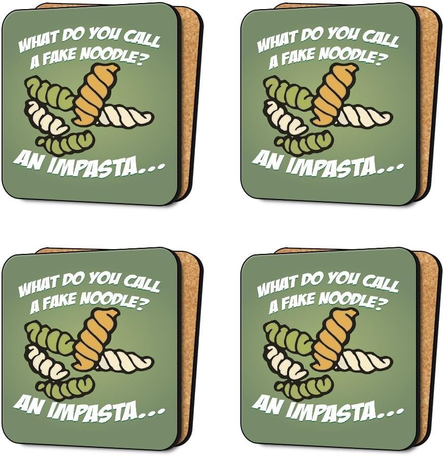 What Do You Call A Fake Noodle Joke Coaster Set Dinnerware Furniture