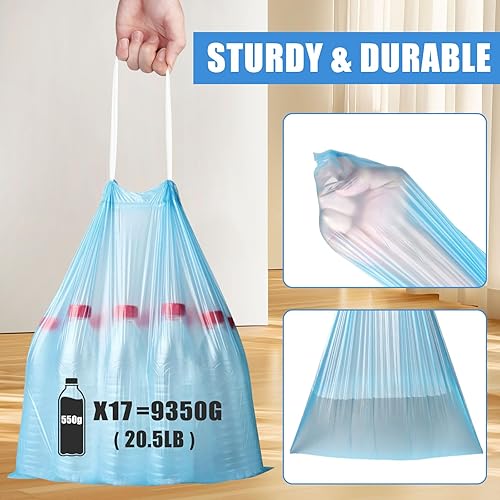 Miniatura 4 de JUKFITA - Bolsas de basura de 4 galones, bolsa de basura pequeña extra gruesa, bolsas de basura para baño, bolsas de basura resistentes sin perfume,