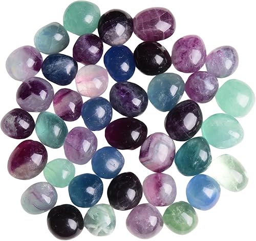 Piedras de cristal pulidas naturales de 2 libras, canicas de vidrio decorativas para relleno de jarrón, rocas para plantas de interiores, grava de