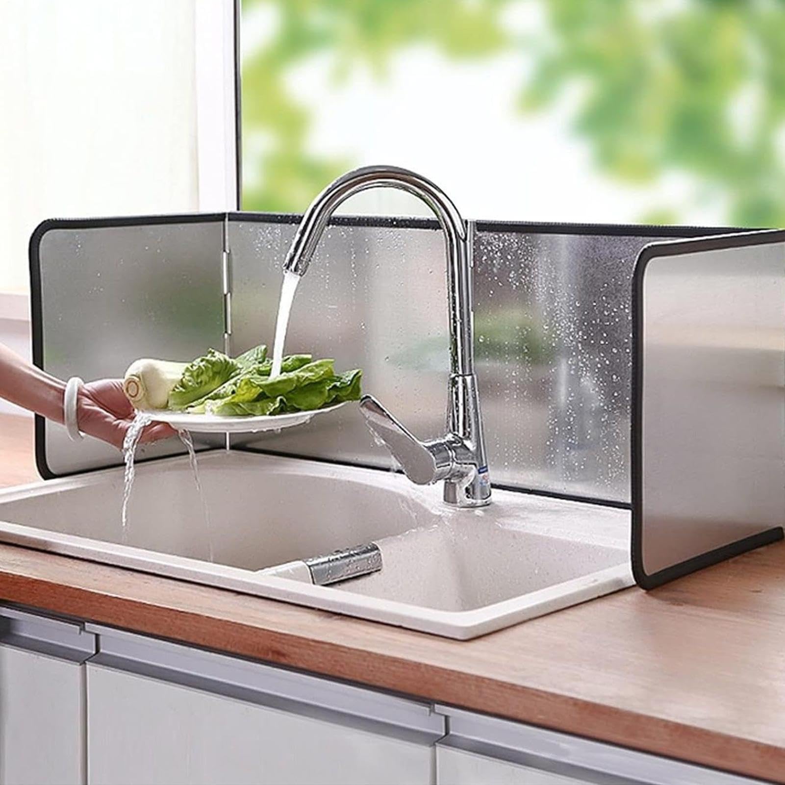 Protector Antisalpicaduras Malla Fina Acero Inoxidable | Protector Plegable Aislamiento Térmico Cocina Encimera Pared Alimentos