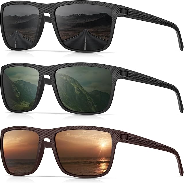 Lunettes de soleil polarisées pour hommes et femmes, lunettes de soleil rétro carrées pour conduire, pêcher, jouer au golf, légères, protection UV400