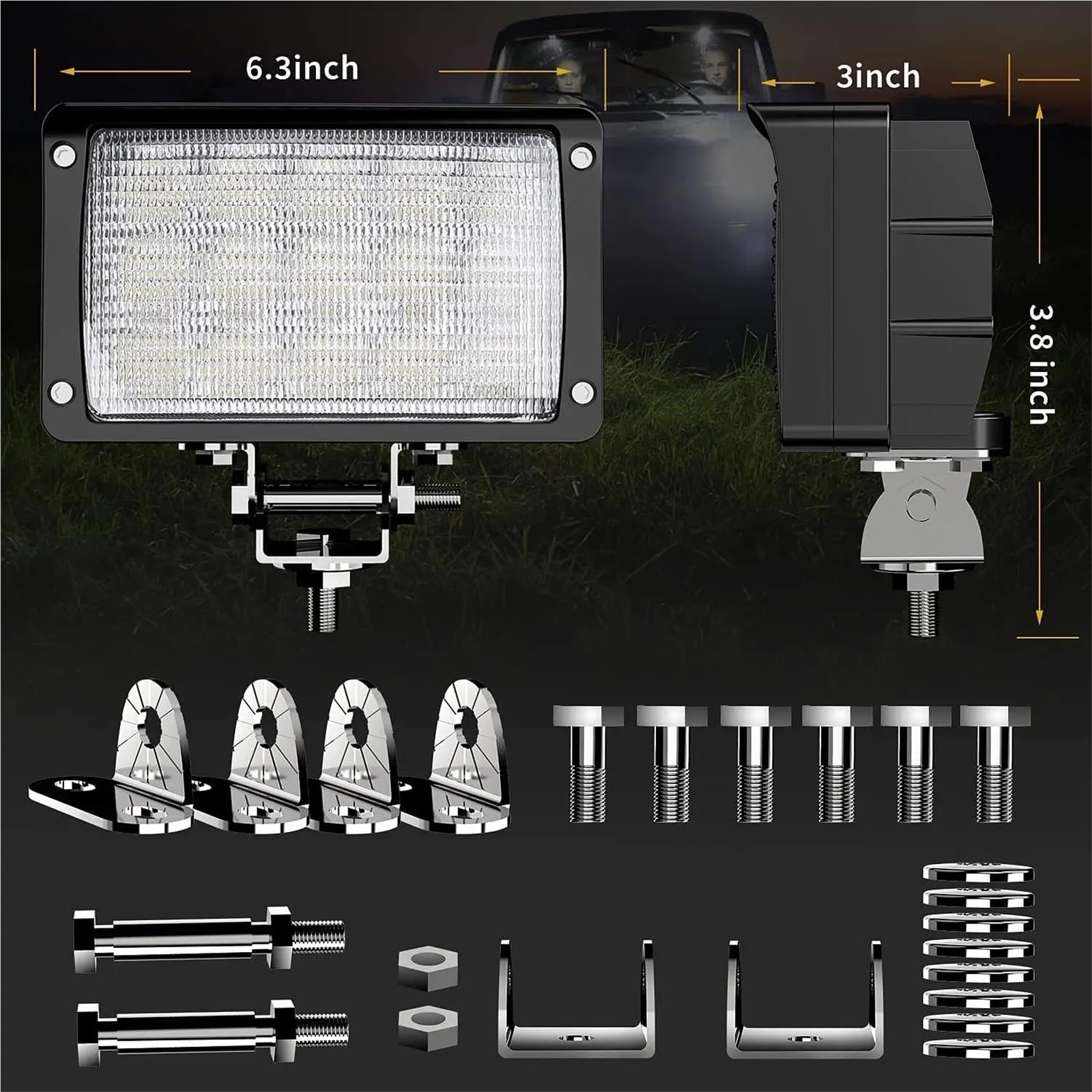 6,3-calowy 75W LED Flood 98000LM Części pasujące do reflektorów