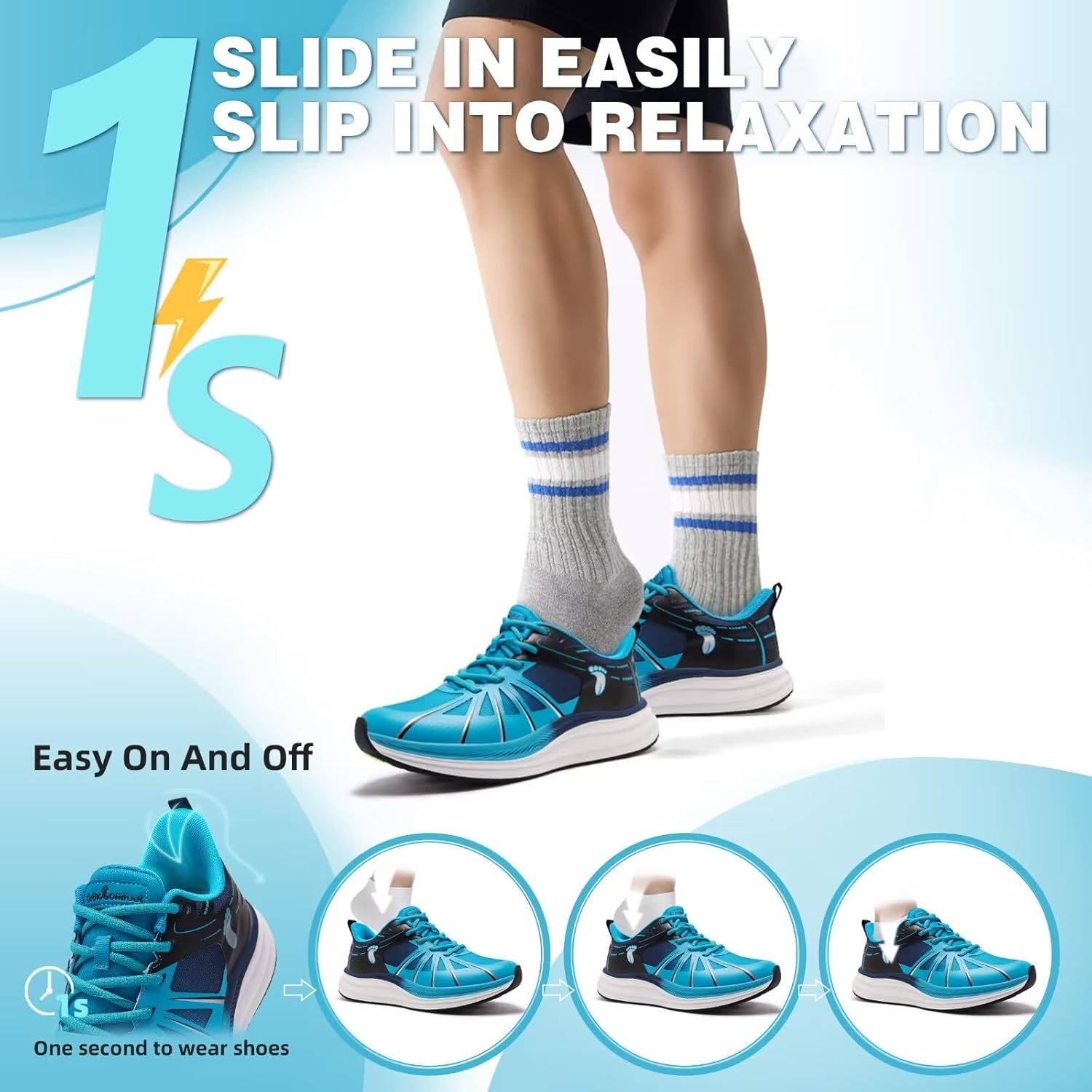 Men's Orthopedic Road Running Shoes: Comfortable Casual Arch Support Plantar Fasciitis Orthotic Sport Sneakers, Supportive Athletic Tennis Working Walking Shoes for Foot Heel and Pain Relief - Image 2