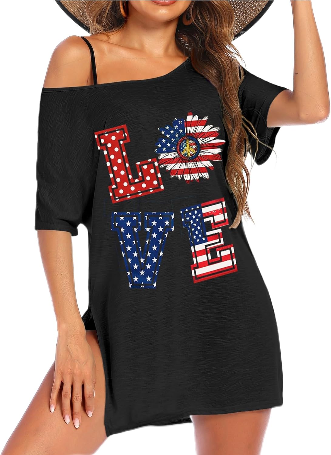 Ekouaer Women's Swimsuit Beach Cover Up Short Sleeve Cover Ups for Swimwear Bathing Suit Coverups S-XXXL