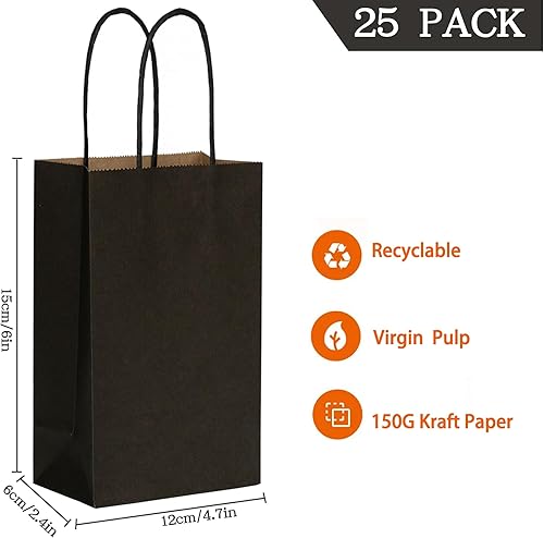 Miniatura 58 de Azowa - Bolsas de papel de estraza con asas para cosas para fiestas, para llevar regalos también