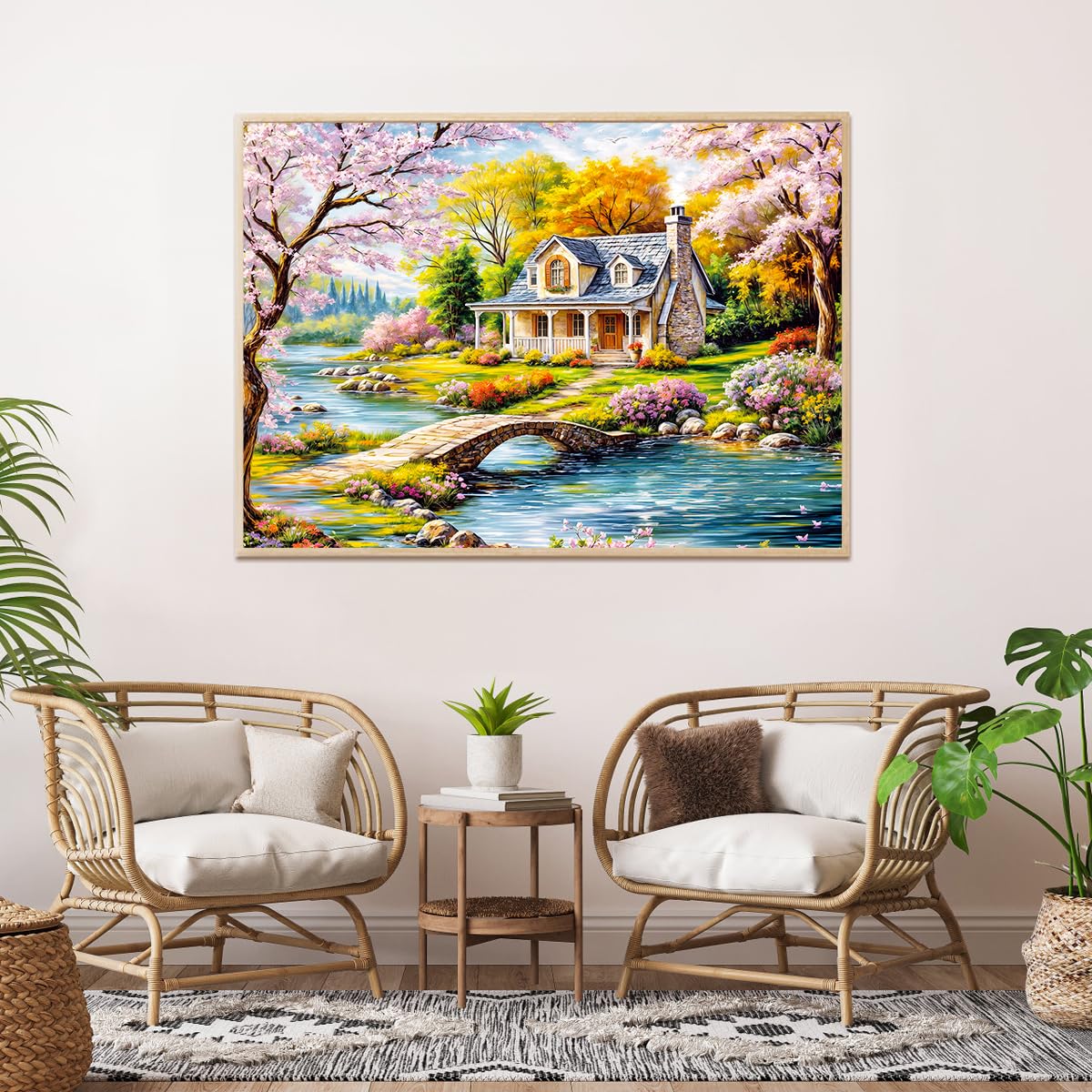 Puzzle pour adultes - Puzzle de 1000 pièces pour adultes - Puzzle de 1000 pièces - Paysage d'été rural idyllique