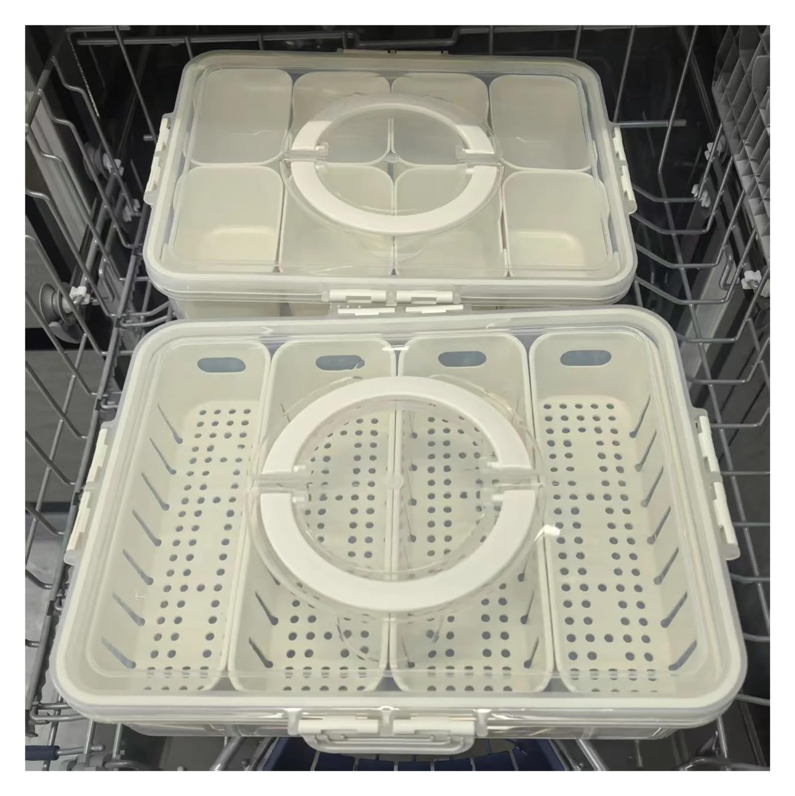 Vassoio Diviso Con Coperchio,Contenitore for Frutta E Snack A 4/8 Scomparti