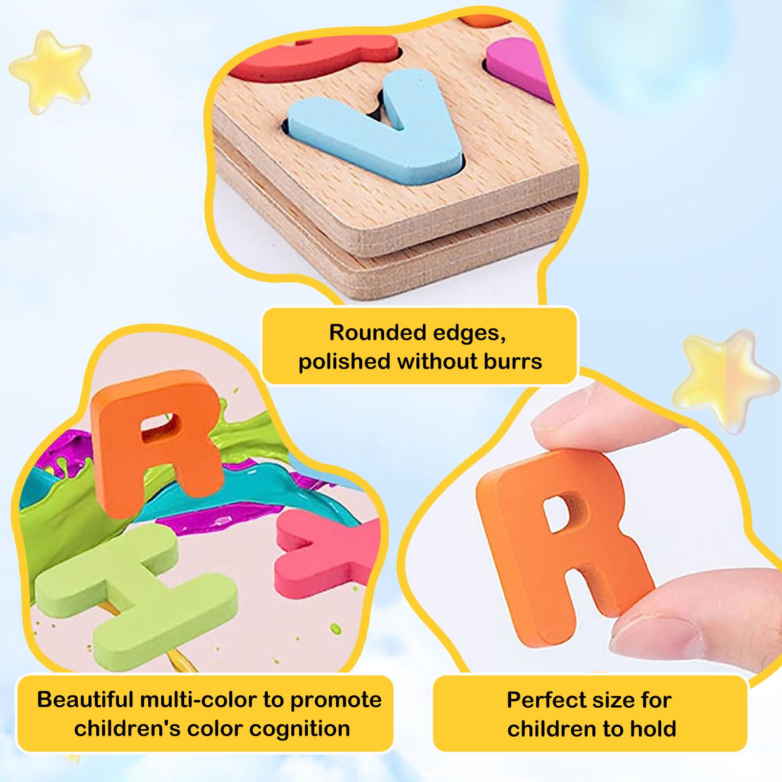 Puzzle en bois pour enfant - Alphabet et chiffres - wj - Multicolore Puzzle en bois pour enfant - Alphabet et chiffres - wj - Multicolore
