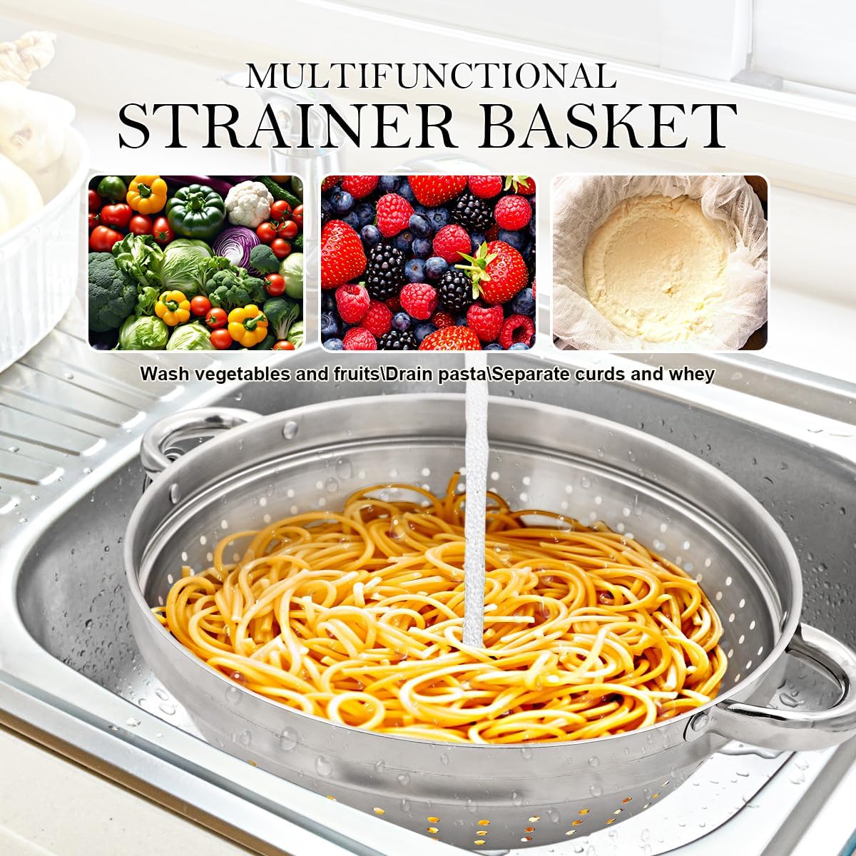 12-Inch Non Stick Frying Pan with Steamer, 5 QT Deep Saute Pan with Lid, Vegetable Steamer Cookware for Cooking, Detachable Handle, Compatible with All Stoves, Oven Safe, PFOA Free, Black