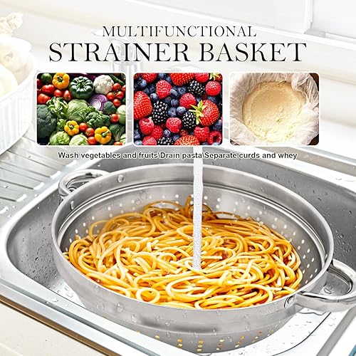 Miniatura 7 de Bobikuke Sartén antiadherente de 11 pulgadas con tapa, juego de 4 piezas (sartén de 4.5 cuartos de galón con tapa, cesta de vaporcolador, espátula