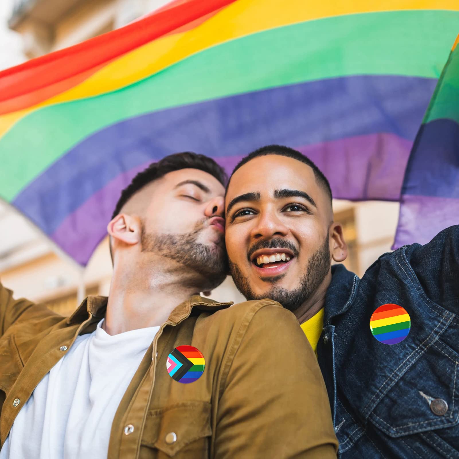 HOWAF Insignias de Orgullo Gay Arcoíris Bandera LGBT Pride Lesbica Bisexual Trans para Suéteres Bufandas Bolsos