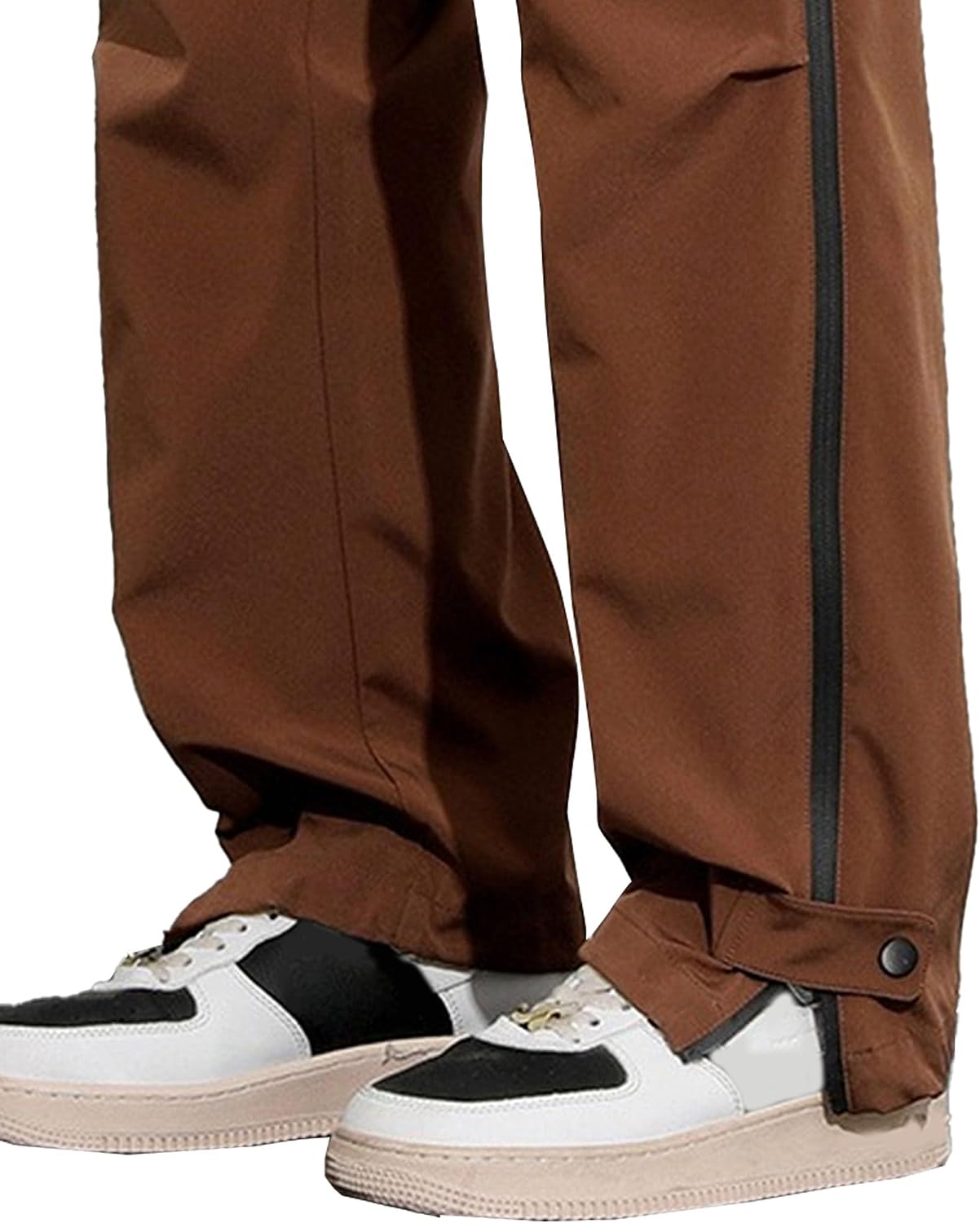 Men's Straight Leg Elastic Waist Outdoor Pants Loose Fit Cargo Streetwear Trousers Drawstring Hiking Sweatpants
