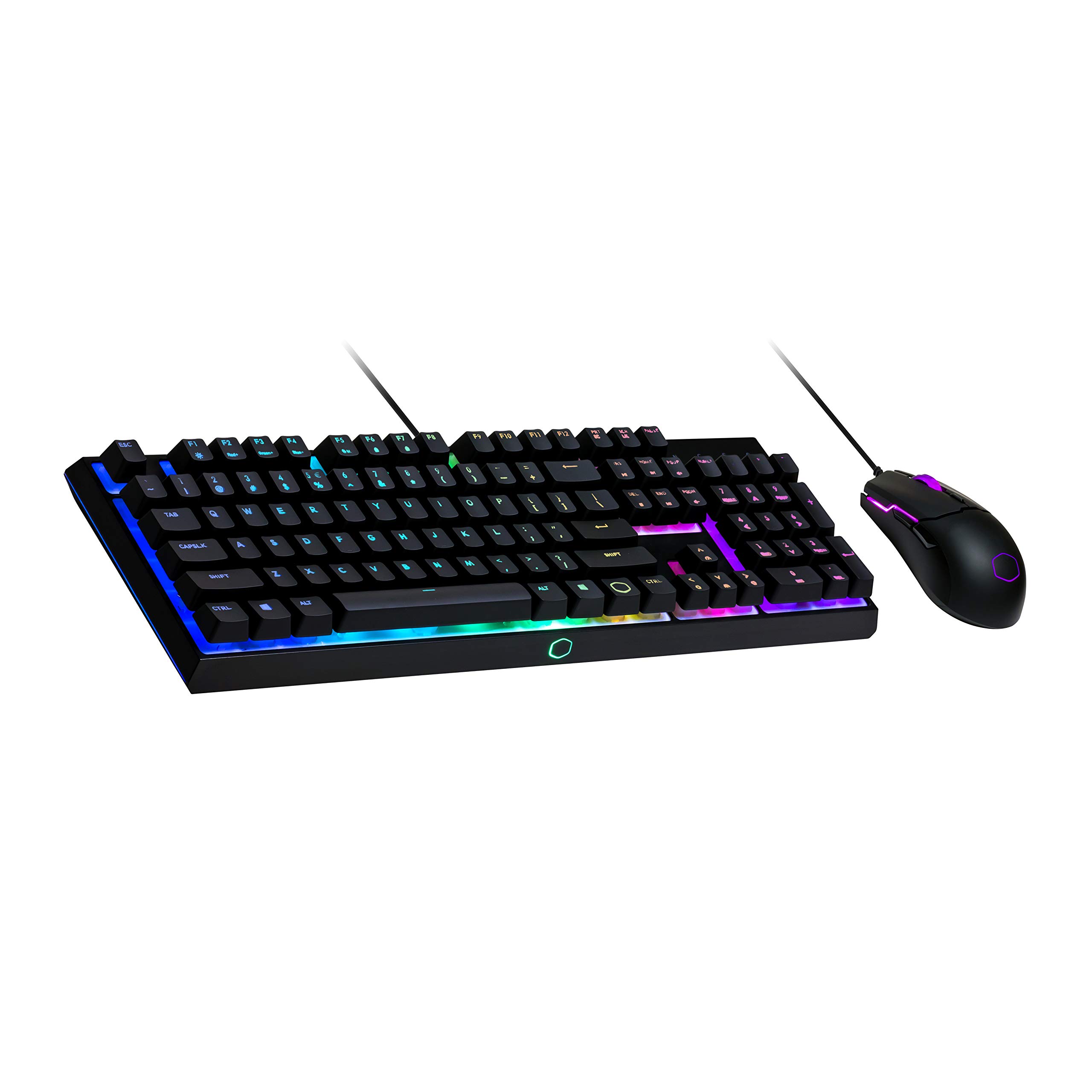 Cooler Master MS110 Tastiera e Mouse RGB Gaming Combo - Interruttori Mem-Ccanici Lineari, Anti-Ghosting a 26 tasti, Controllo Integrato, Mouse Gaming MS110 con 4 Impostazioni DPI - Layout QWERTY IT