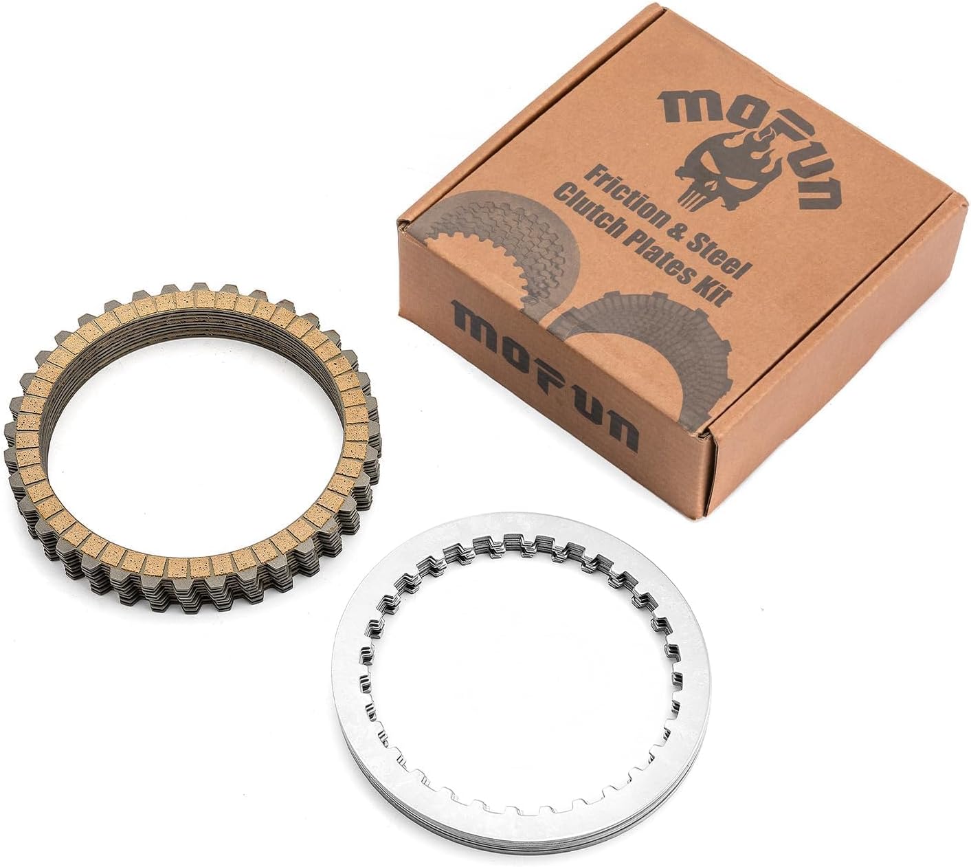 Mofun Friction Steel Clutch Disc Kit Compatible with Harley Sportster XL 1991-2022 Big Twin Touring Softail Dyna FXR 1990-1997 Evolution 1994-1997 Buell All Models 91-2002 Big Twin Clutch Plates
