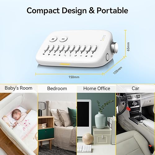 Miniatura 7 de Máquina de sonido de ruido blanco con 30 sonidos relajantes, botón deslizante y modos de escena de bricolaje, máquina de dormir