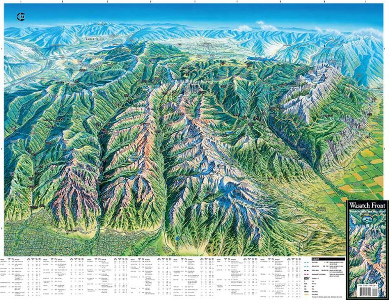 Wasatch Front Illustrated Hiking Map