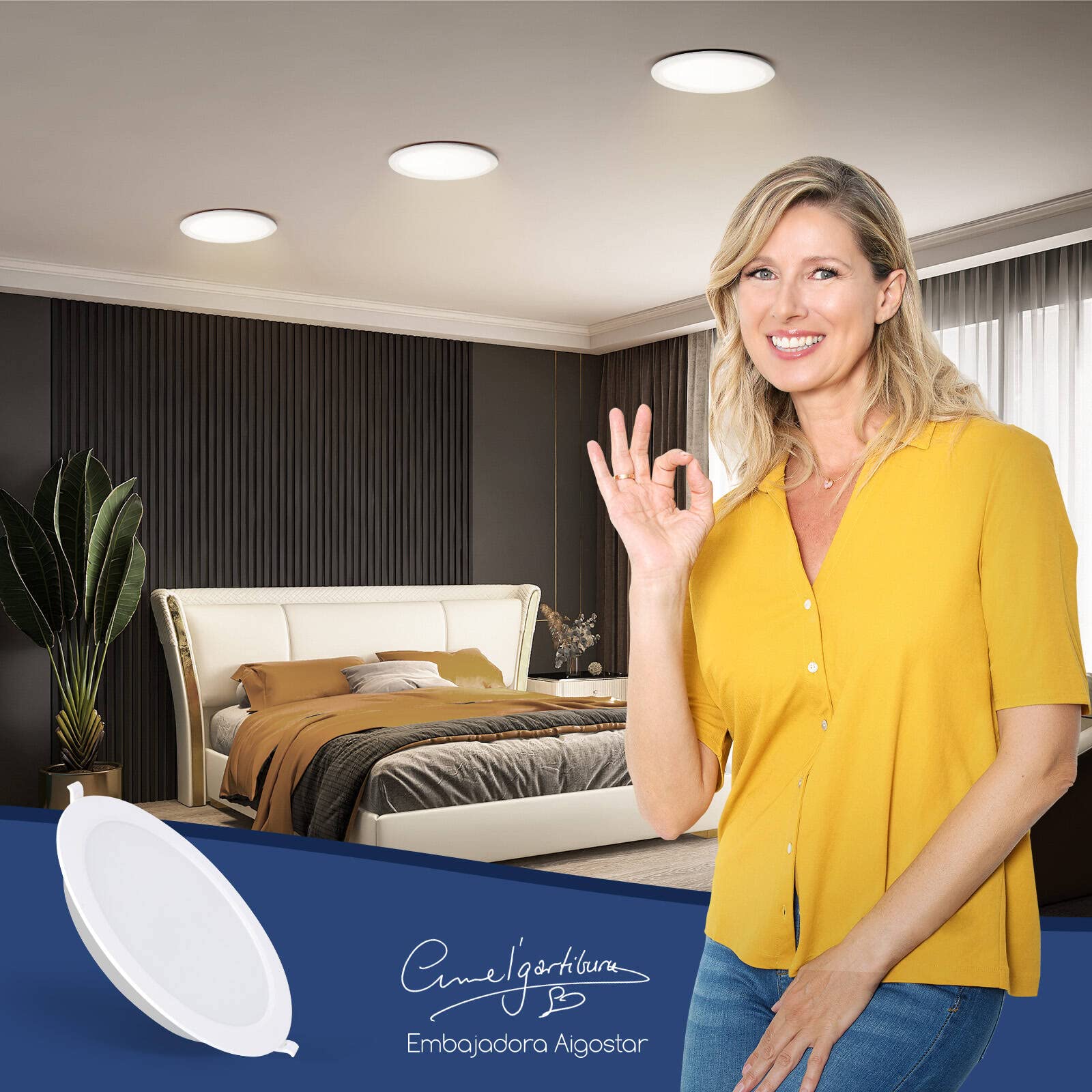 Aigostar 20W LED Einbaustrahler flach, 1700lm, Led Einbauleuchten slim deckenstrahler neutralweiß 4000K deckenspots, AC200-240V, Ф190-200mm