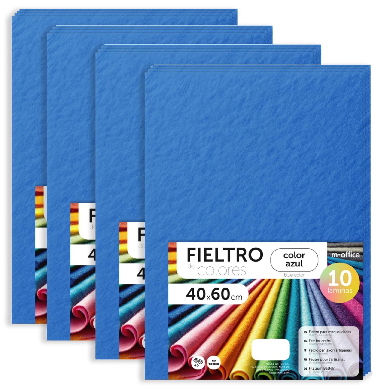 Fieltro para Manualidades, Fieltro de Colores, Suave y Flexible, Material para Costura, Telas Patchwork, Ideal para proyectos DIY, artesanía o decoración, 20x30cm - m-office (rojo, 10 uds) — view 142