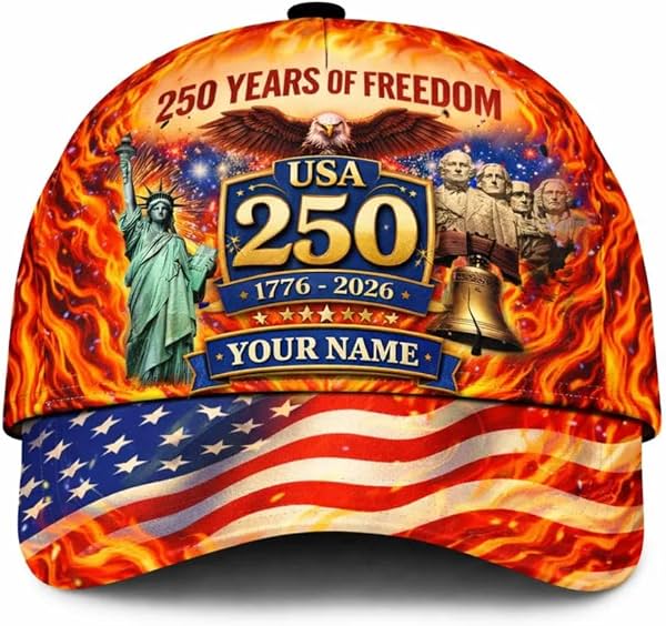 Gorra de béisbol personalizada del 250 aniversario de EE. UU., gorra de águila patriótica, 1776-2026, nombre personalizado