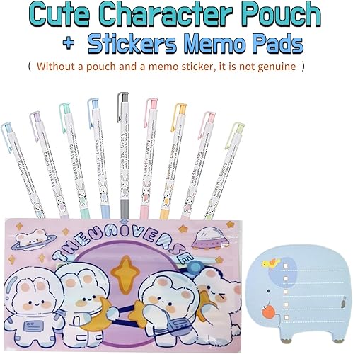 Miniatura 5 de Xeno - Bonito bolígrafo delgado de 0.015 in, 9 colores de tinta surtida, bolígrafos de colores de punta extra fina y calcomanías en bolsa, fabricado