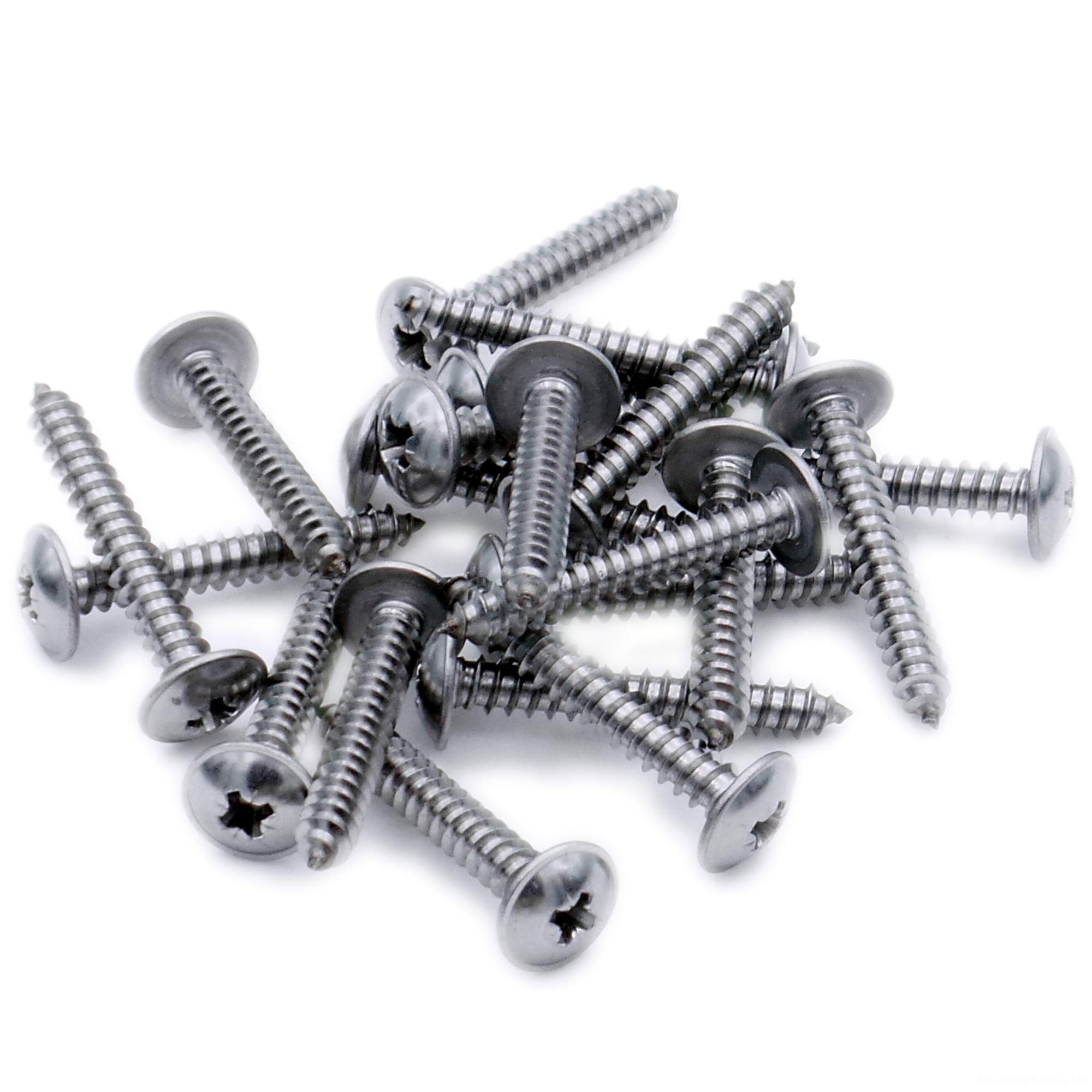 Singularity Supplies No.6 X 0.5 (3.5Mm X 13Mm) Pozi Flanged Self-Tapping Screw - Stainless Steel (A2) (Pack Of 20)