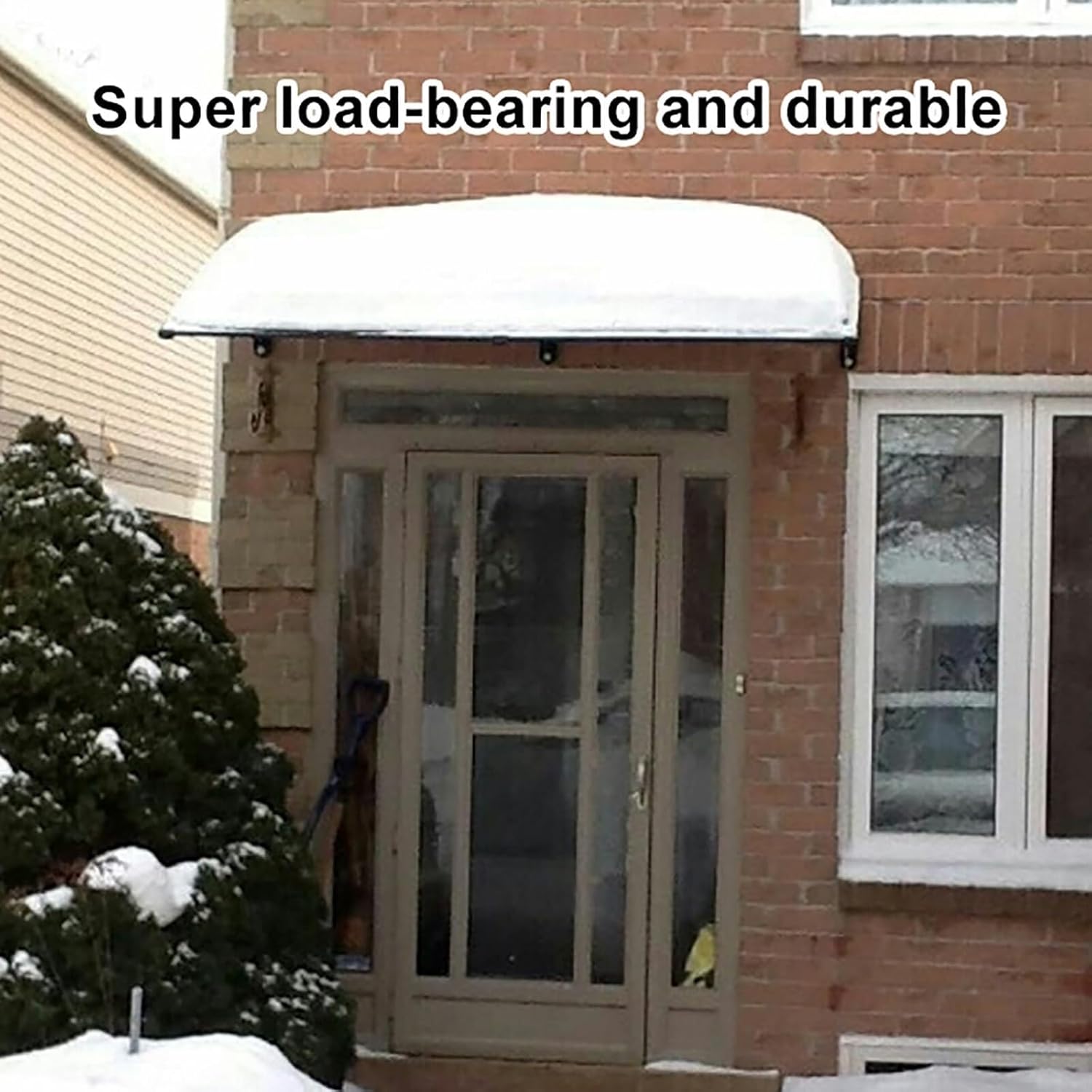 Waterproof Door Canopy Awning - Outdoor Rainproof Patio Window Awning with Polycarbonate Roof & Aluminum Bracket, Shockproof & Silent (60x180cm)