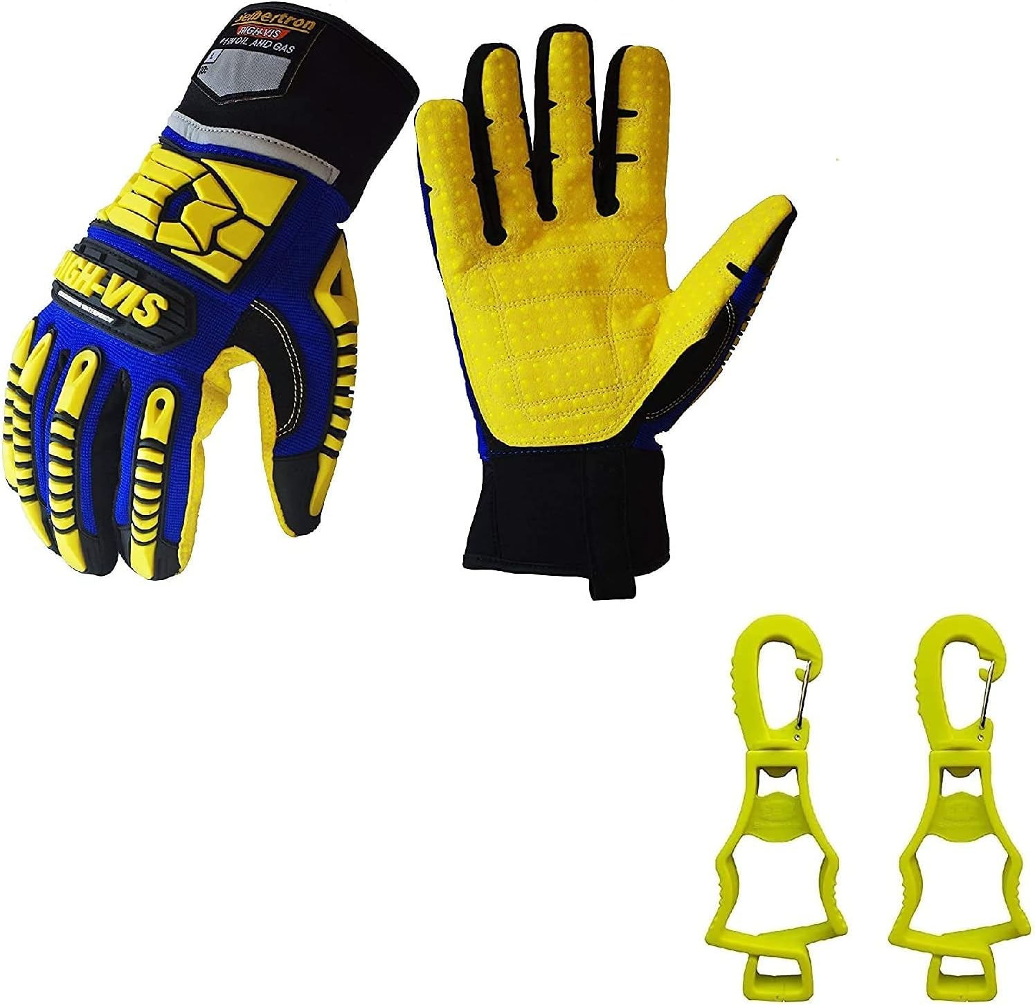 Seibertron HIGH-VIS SDXW Gloves XL and Glove Clips Fluorescent Yellow