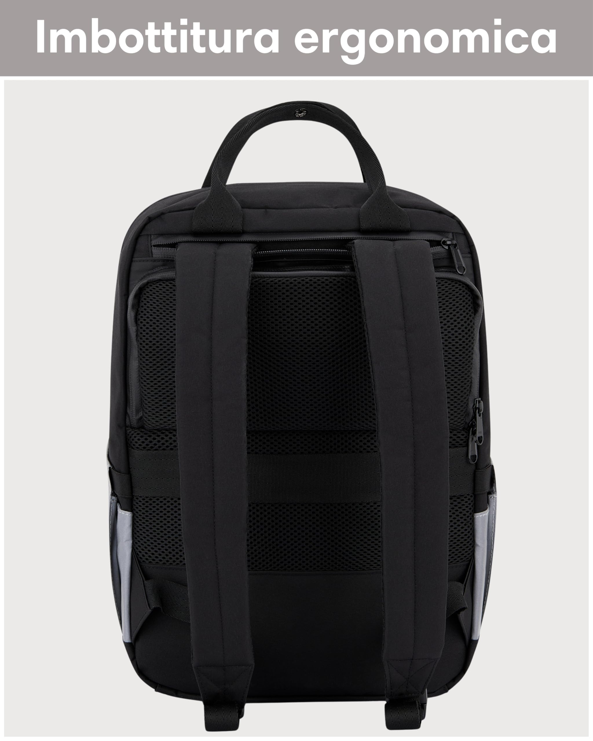 LARKSON Borsa per Bicicletta Nero Riflettente - No 6 Bike - 2 in 1 Borse Posteriori Bici Zaino Scomparto per Laptop da 16 Pollici - Accessori Cestino - Impermeabile