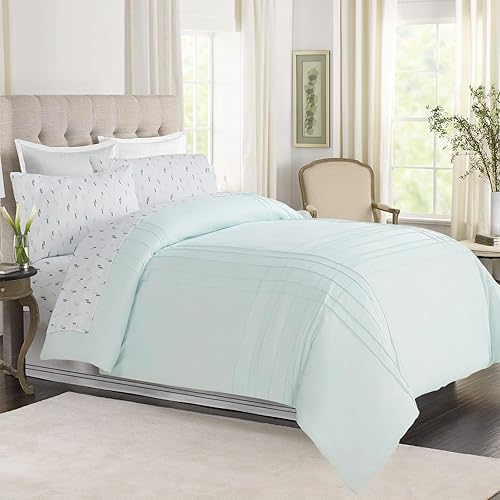 Miniatura 7 de Style Quarters - Juego de edredón de 5 piezas, color blanco, suave, esponjoso, para todas las estaciones, moderno, con edredón, sábana encimera,